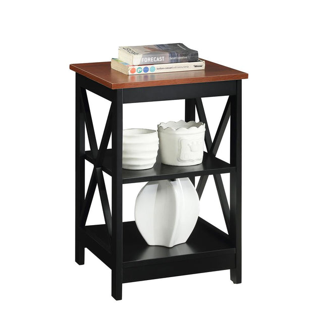 Convenience Concepts Oxford End Table Cherry/Black 4