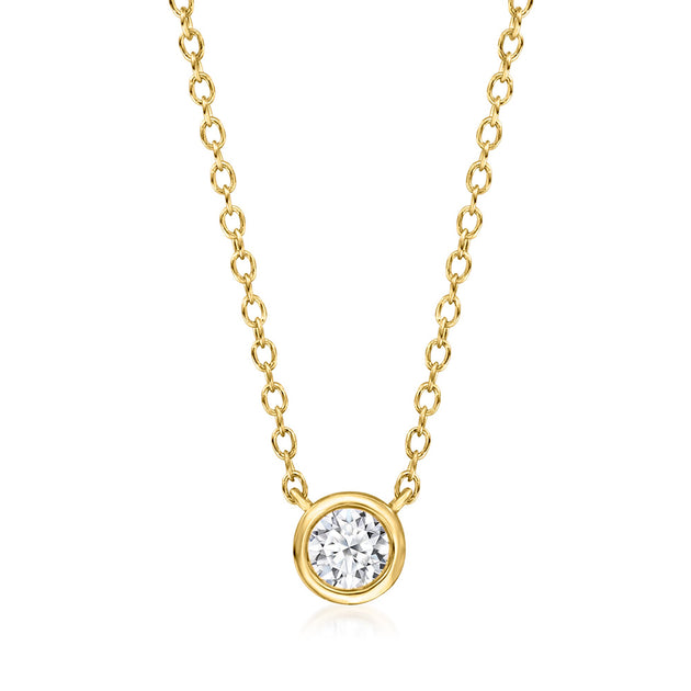 Ross-Simons Bezel-Set Lab-Grown Diamond Necklace Silver 5