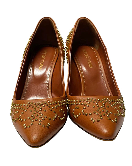 Sergio Rossi Studded Heels Brown 38 3