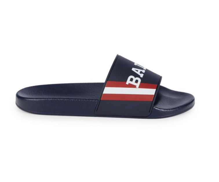 Bally Simon 6234035 Men's Ink Logo Rubber Sandals | ShopSimon