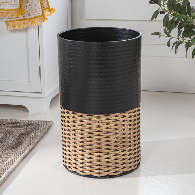happimess Asher Waste Basket Black/Natural 2