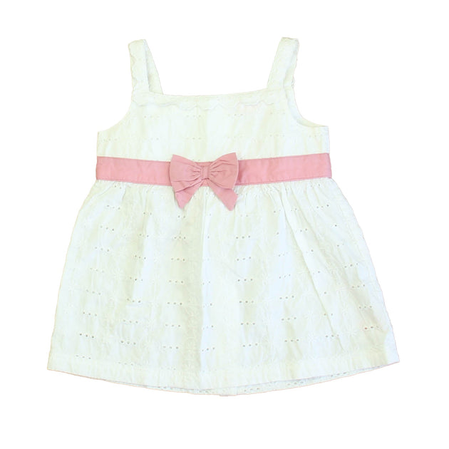 Mini Mode Girls Dress White Pink 18-24 Months 2