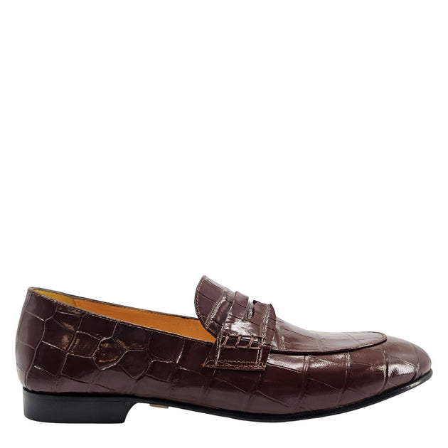 Madison Maison Leather Flat Moc Croc Loafer Black EU 37 2