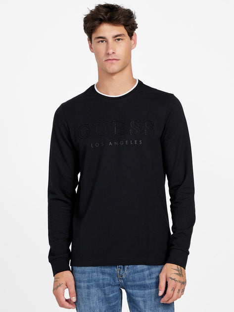 Guess Factory Kalico Logo Long-Sleeve Tee Black Large 2