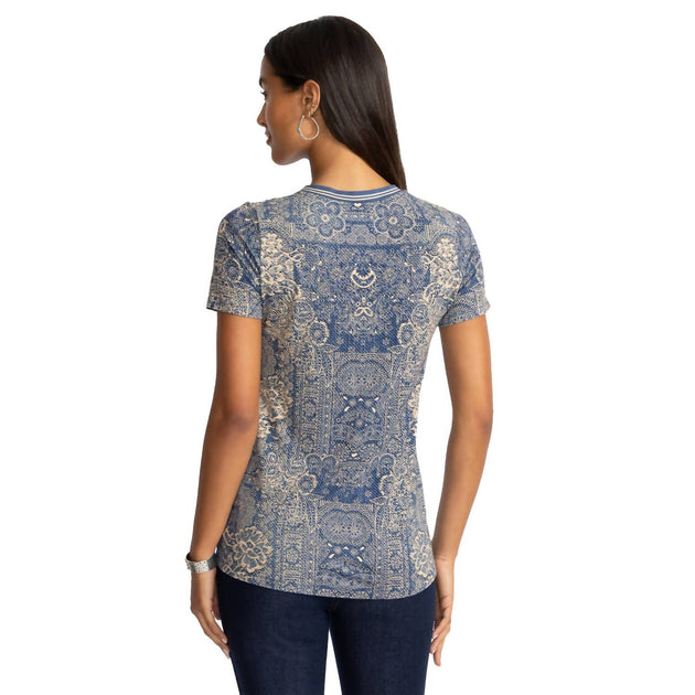 Johnny Was Janie T-Shirt Blue XSmall 4