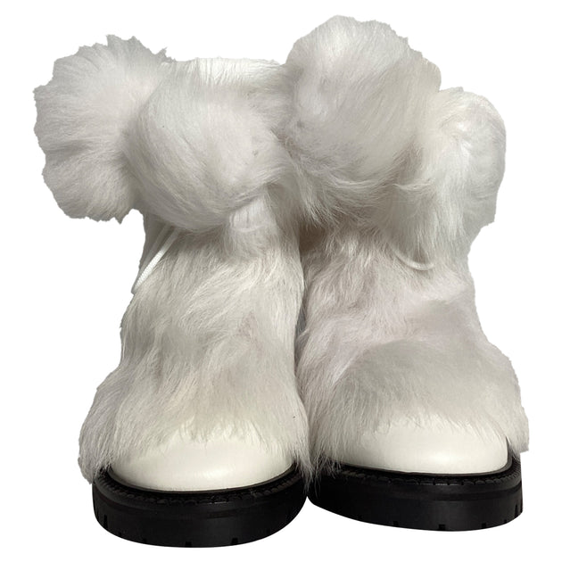 Jimmy Choo Fur Trim Ankle Boots White 35.5 3