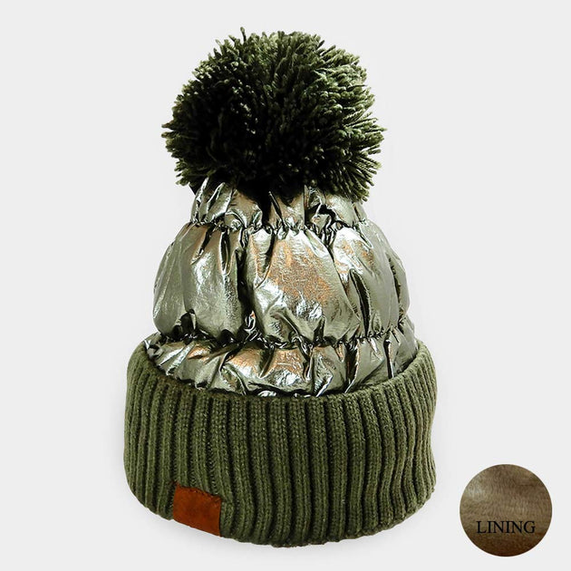 FASHNZFAB Pomer Pom Pom Beanie Hat Green 5