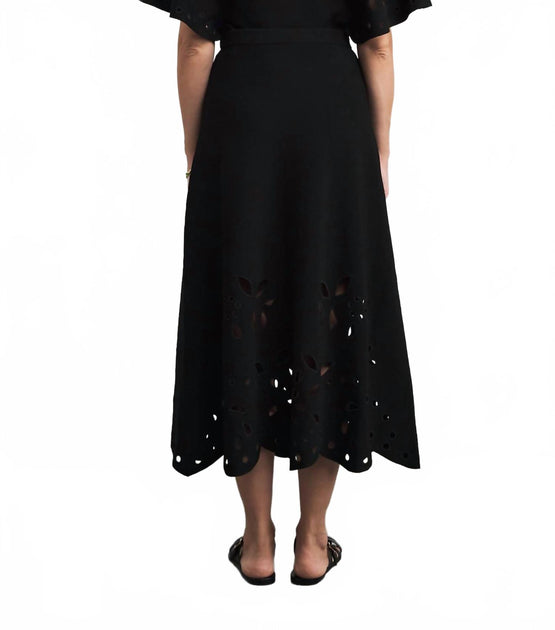 Ulla Johnson Grace Knit Midi Skirt Black Petite XSmall 3