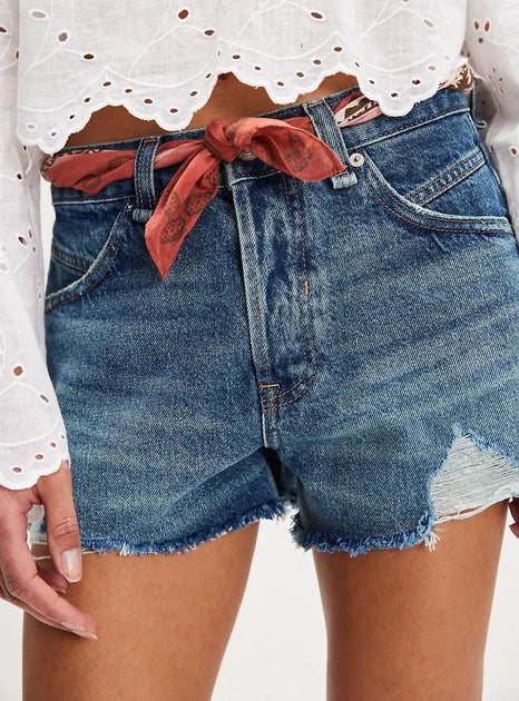 Free People Now Or Never Denim Short Blue 30 4