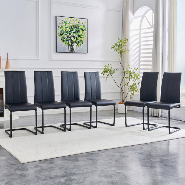 Streamdale 4-Pack PU Upholstered Dining Chairs Black 4