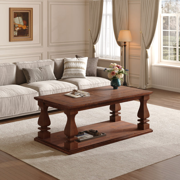 Streamdale Farmhouse Coffee Table Walnut Brown 2
