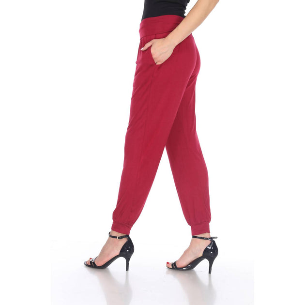 White Mark Women's Harem Pants Pink XLarge 3