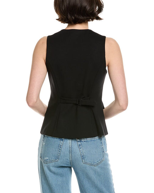 rag & bone Irina Ponte Long Vest Noir US 8 3