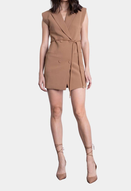 Karina Grimaldi Mila Mini Dress Brown Medium 2