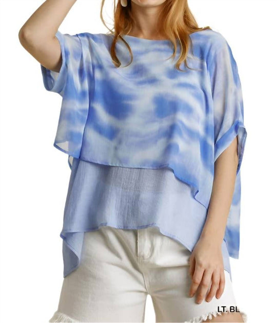 Umgee Tie Dye Layered Top Blau Medium 2