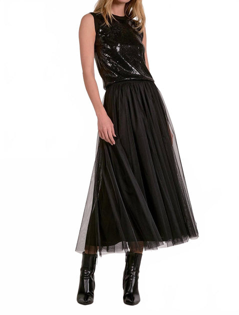 ELAN Sequin Top Black Large 3