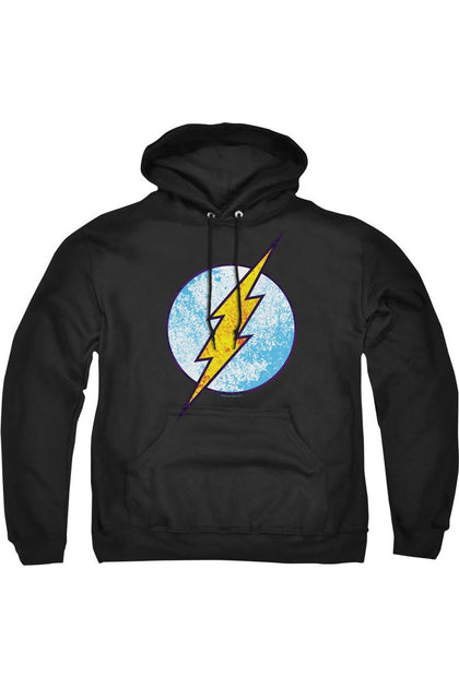 Gildan DC Comics Flash Neon Distress Logo Hoodie Black Small 2
