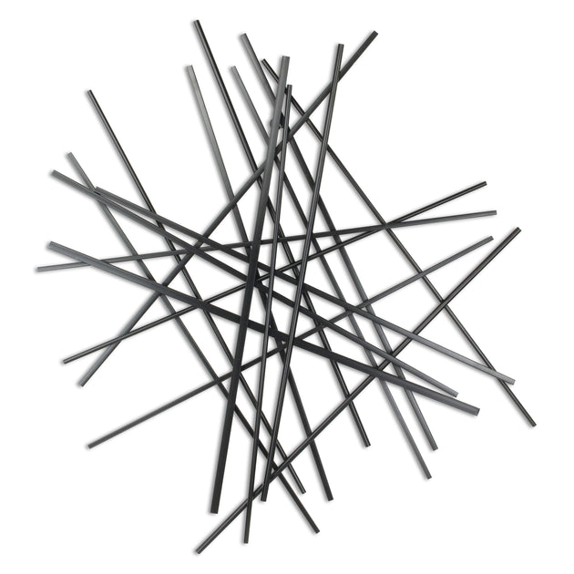 Hivvago Abstract Hanging Sculpture Black 35x34in 3