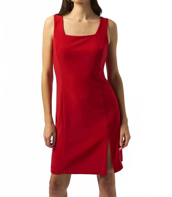 Joseph Ribkoff Sleeveless Sheath Dress Red US 8 2