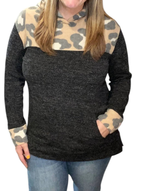 honeyme Leopard Hoodie Grey Large 2