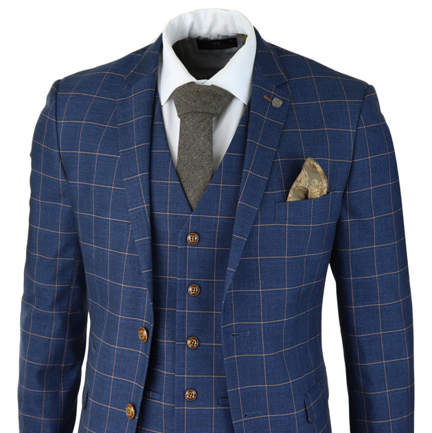 Oliver Tweed 3 Piece Suit Blue US 46 Regular 4