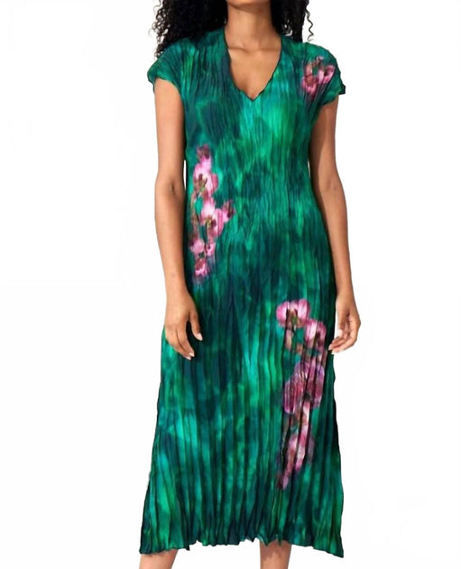 Go by Go Silk Crinkle Dress Blue Small 2