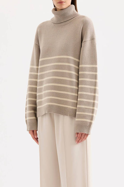 Nude Lucy Venus Turtleneck Knit Sweater Beige Medium 3