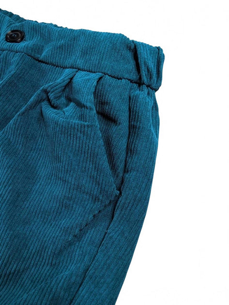 Zenana High Rise Corduroy Pants Blue Large 4