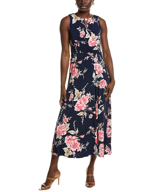 Sandra Darren Surplice Midi Dress Blue Small 2