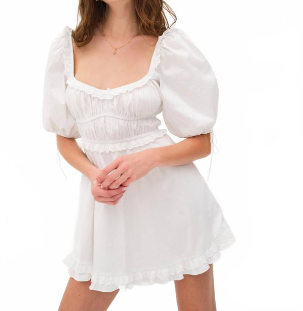 for Love & Lemons Jackson Mini Dress White Large 2