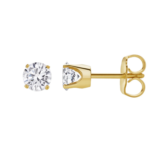 LuvMyJewelry Seraph Solitaire Diamond Earrings Silver 4