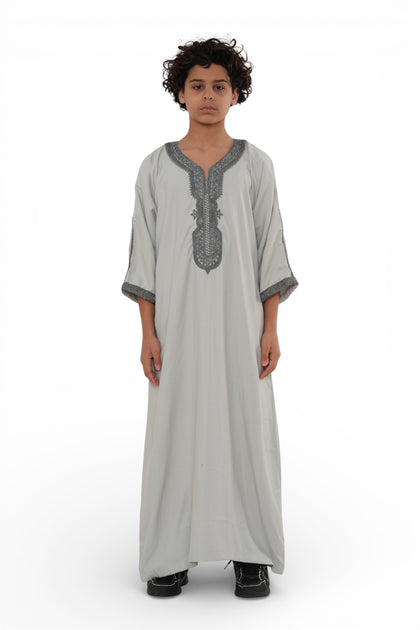 K-HM65 Boys Moroccan Thobe Grey 11 Years 2