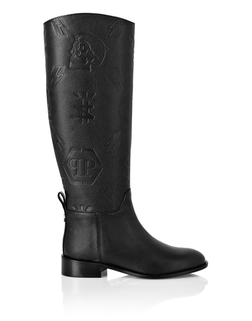 Philipp Plein Leather Mid Boots Black EU 41 3