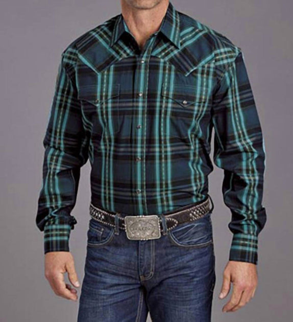Chemise à manches longues Stetson Vert XXXLarge 3