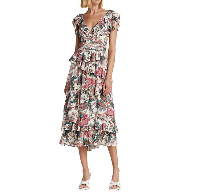 LOVE THE LABEL Salome Midi Dress Multi Large 2