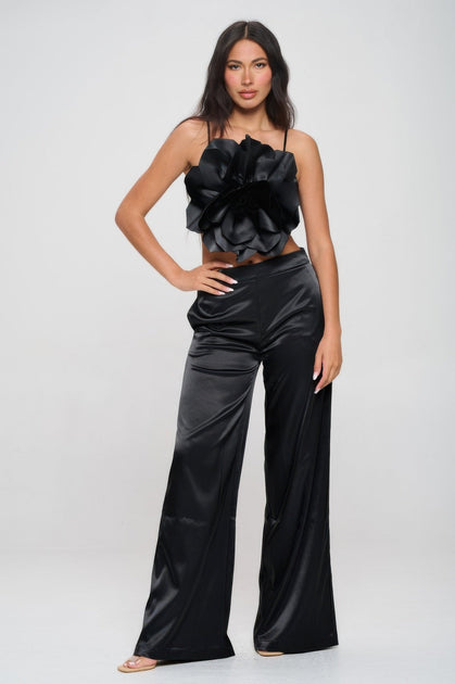 TRUEDAMES Crop Top & Pant Set Pink Medium 3