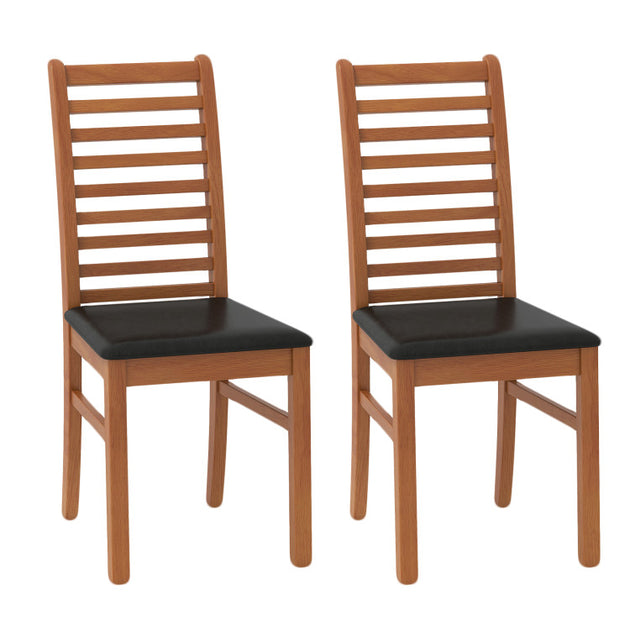 Hivvago Set of 2 Dining Chair Brown/Black 3