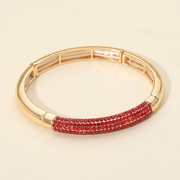 FASHNZFAB Stretch Bracelet Gold Red One Size 2