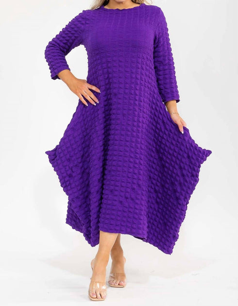 Karen T Design Bubble Fabric Maxi Dress Purple Medium 2