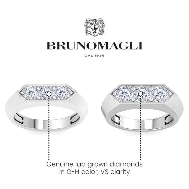 Bruno Magli Three Stone Ring Silver US 11 4