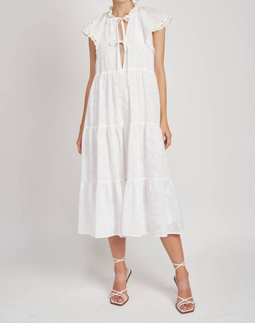 En Saison Delilah Midikleid Weiß Large 2