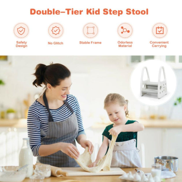 Hivvago Kids Step Stool Learning Helper Gray 3
