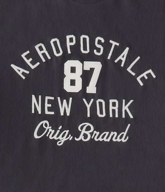 Aeropostale 87 Arch Applique Graphic T-Shirt Grau Large 3