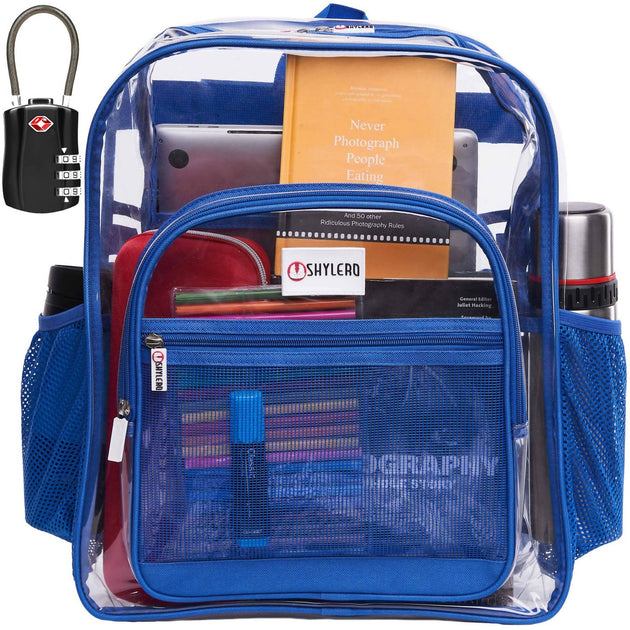 SHYLERO Clear Backpack Blue One Size 3