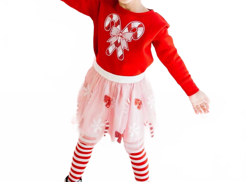 SWEET wink Candy Cane Patch Sweatshirt Red US 4T 2