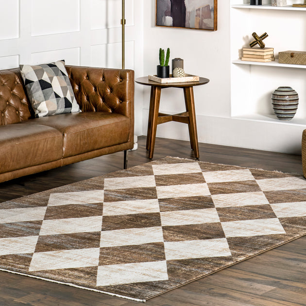 nuLOOM Meline Checkered Fringe Area Rug 2