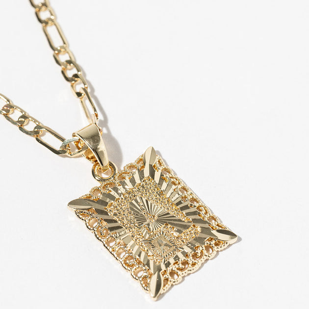 FASHNZFAB 16PCS Square Pendant Necklace Gold Pink One Size 3