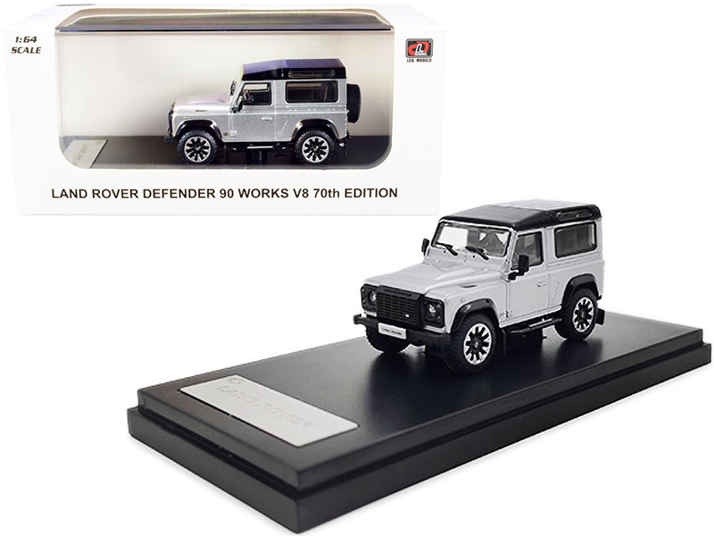 LCD Models Land Rover Defender 90 Works V8 70th Edition Silber 1/64 2