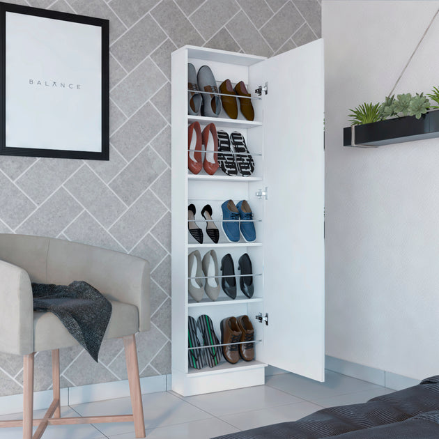 Streamdale Cassidy Tall Shoe Cabinet With Mirror 3