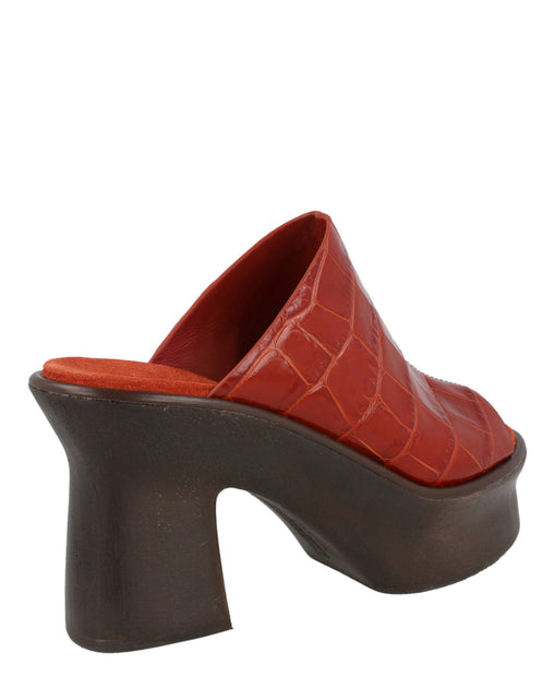 Ferragamo Samanta Platform Mules Red US 7.5 4